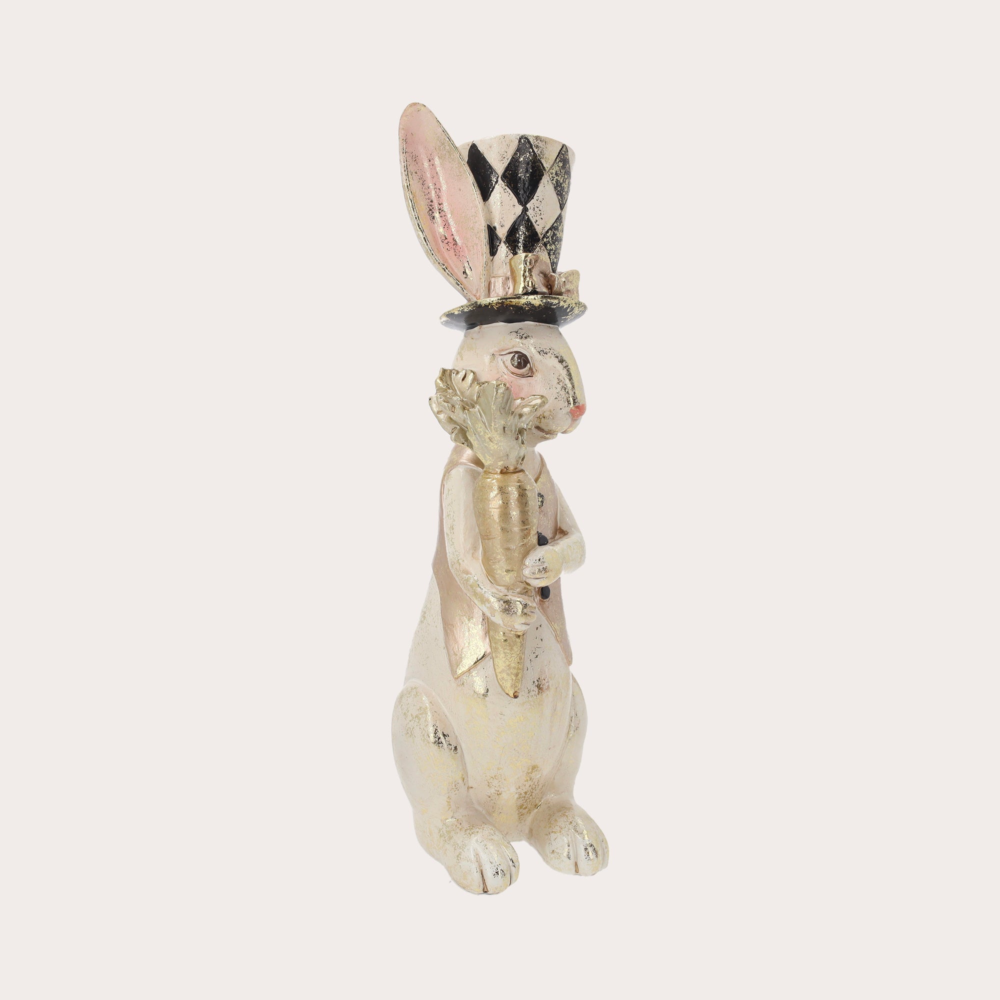 Resin Rabbit Figurine with Carrot