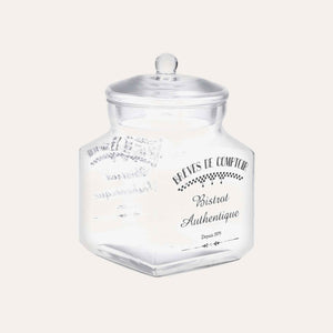 Barattolo Vetro Quadrato con Coperchio Non Ermetico