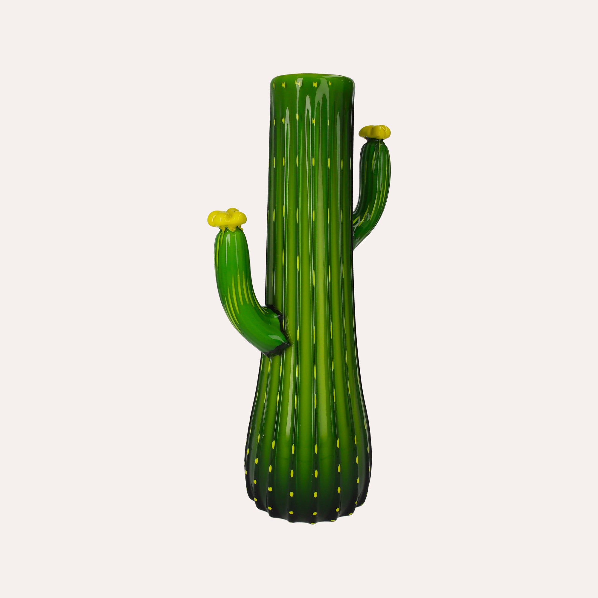 Decorative Glass Cactus (19x11x37 cm) Green