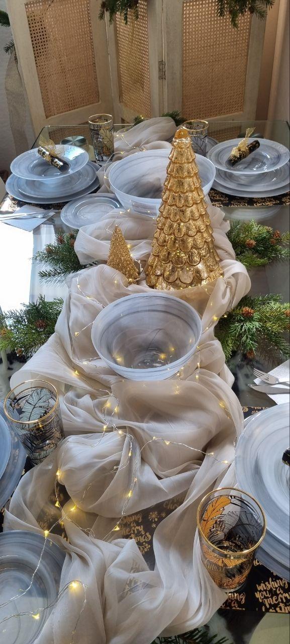 Set of 2 Elegant Grey and White Glass Bowls