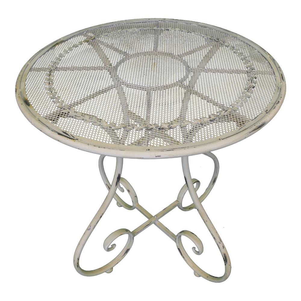 Shabby Chic Antique White Iron Garden Set