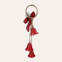 Tris di Campane Natalizie Rosse per Decorazioni Festive