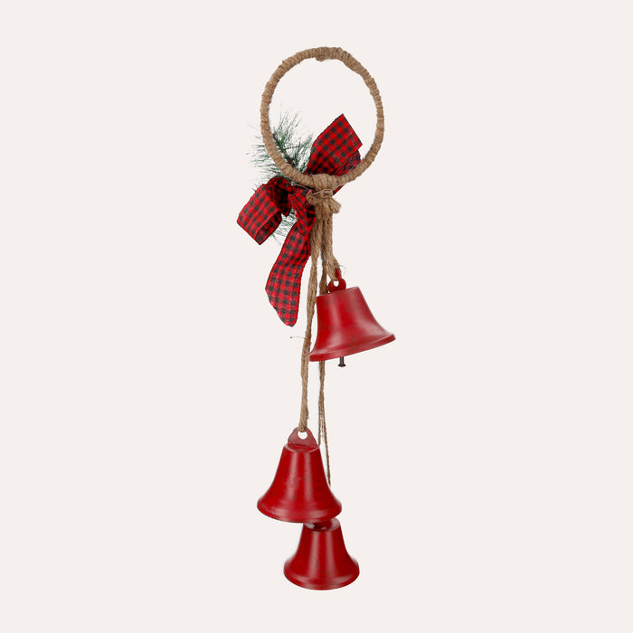 Tris di Campane Natalizie Rosse per Decorazioni Festive