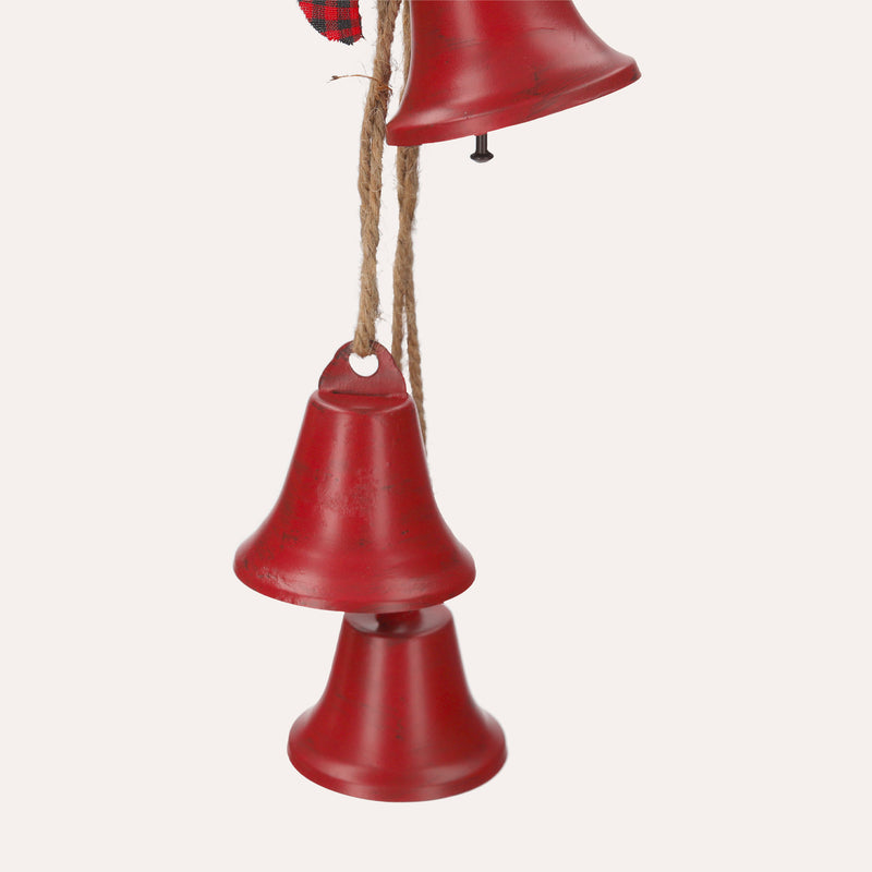 Tris di Campane Natalizie Rosse per Decorazioni Festive