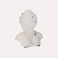 Soprammobile Busto Di Donna In Ceramica Bianca Antichizzata
