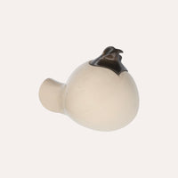 Soprammobile Chioccia In Ceramica Bianco Avorio, Regalo O Bomboniera