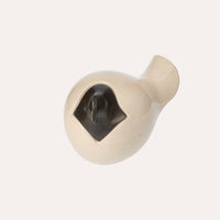 Soprammobile Chioccia In Ceramica Bianco Avorio, Regalo O Bomboniera