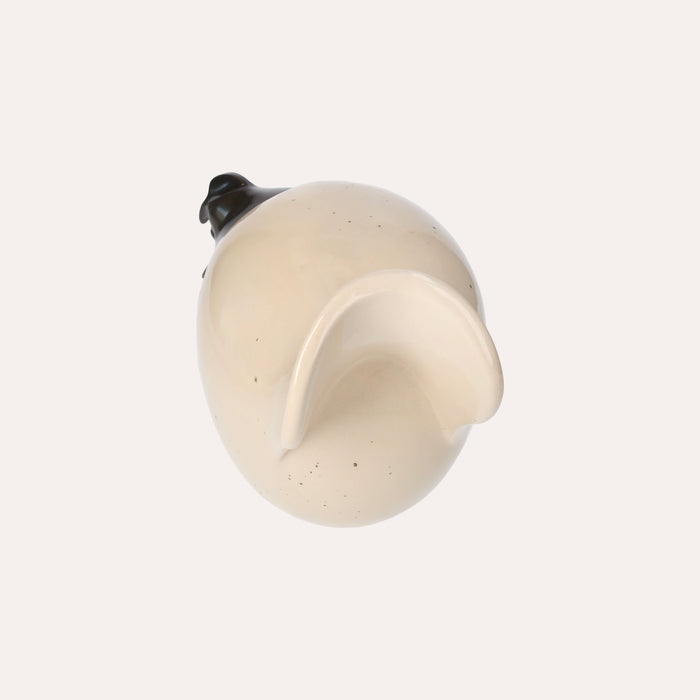 Soprammobile Chioccia In Ceramica Bianco Avorio, Regalo O Bomboniera