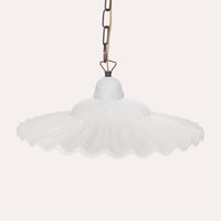 Lampadario in Ceramica Bianca Ondulata 39 cm - Made in Italy