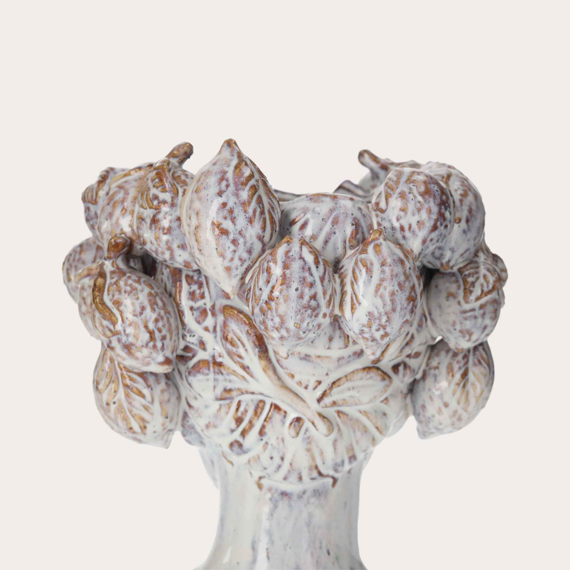 Vaso Testa in Ceramica Artigianale Bianco con Limoni – Arredo Casa e Giardin0
