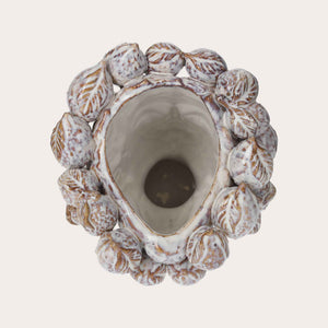 Vaso Testa in Ceramica Artigianale Bianco con Limoni – Arredo Casa e Giardin0