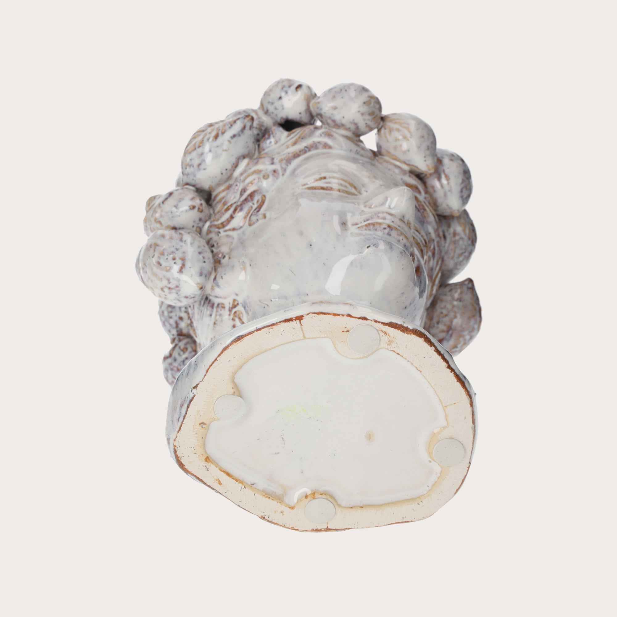Vaso Testa in Ceramica Artigianale Bianco con Limoni – Arredo Casa e Giardin0