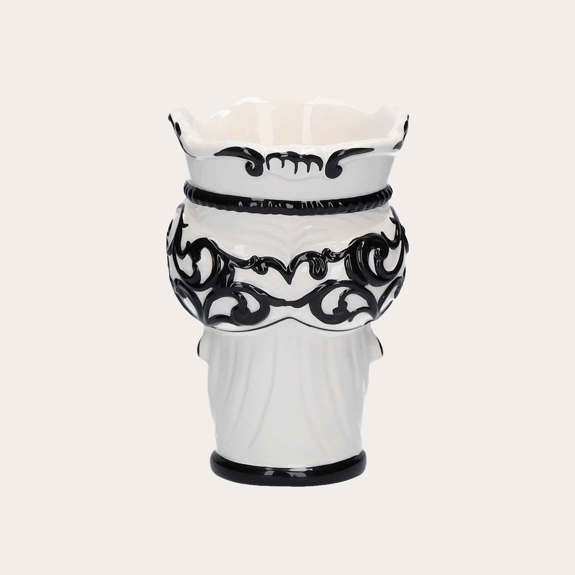 Vaso Testa di Moro Piccolo in Ceramica Nera – Artigianato Made in Italy h. 20 cm