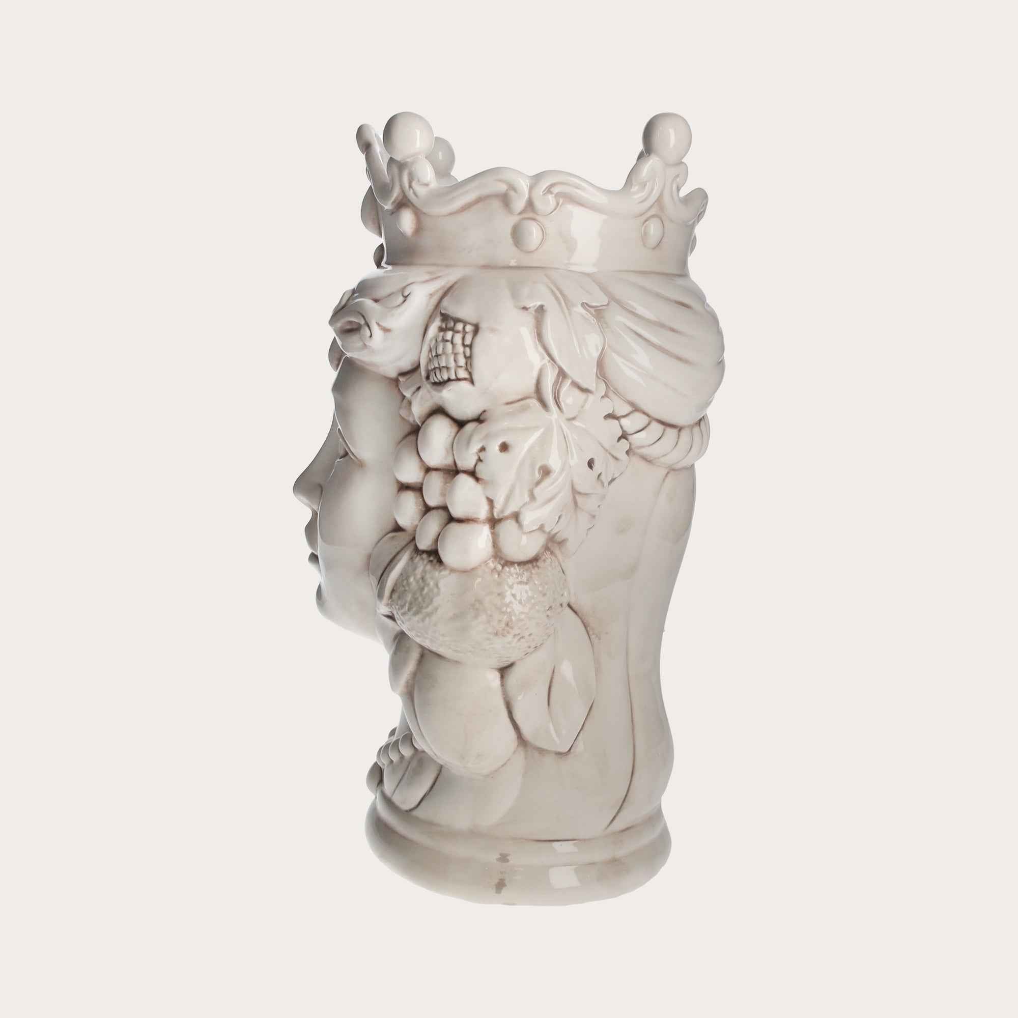Vaso Testa di Moro Donna in Ceramica Anticata - Artigianato Made in Italy h. 38 cm