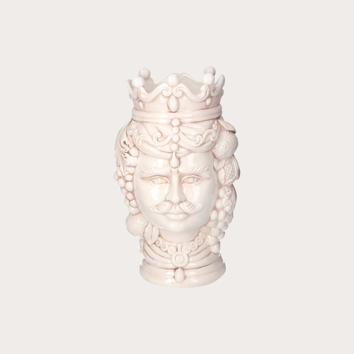Vaso Testa di Moro Uomo in Ceramica Anticata