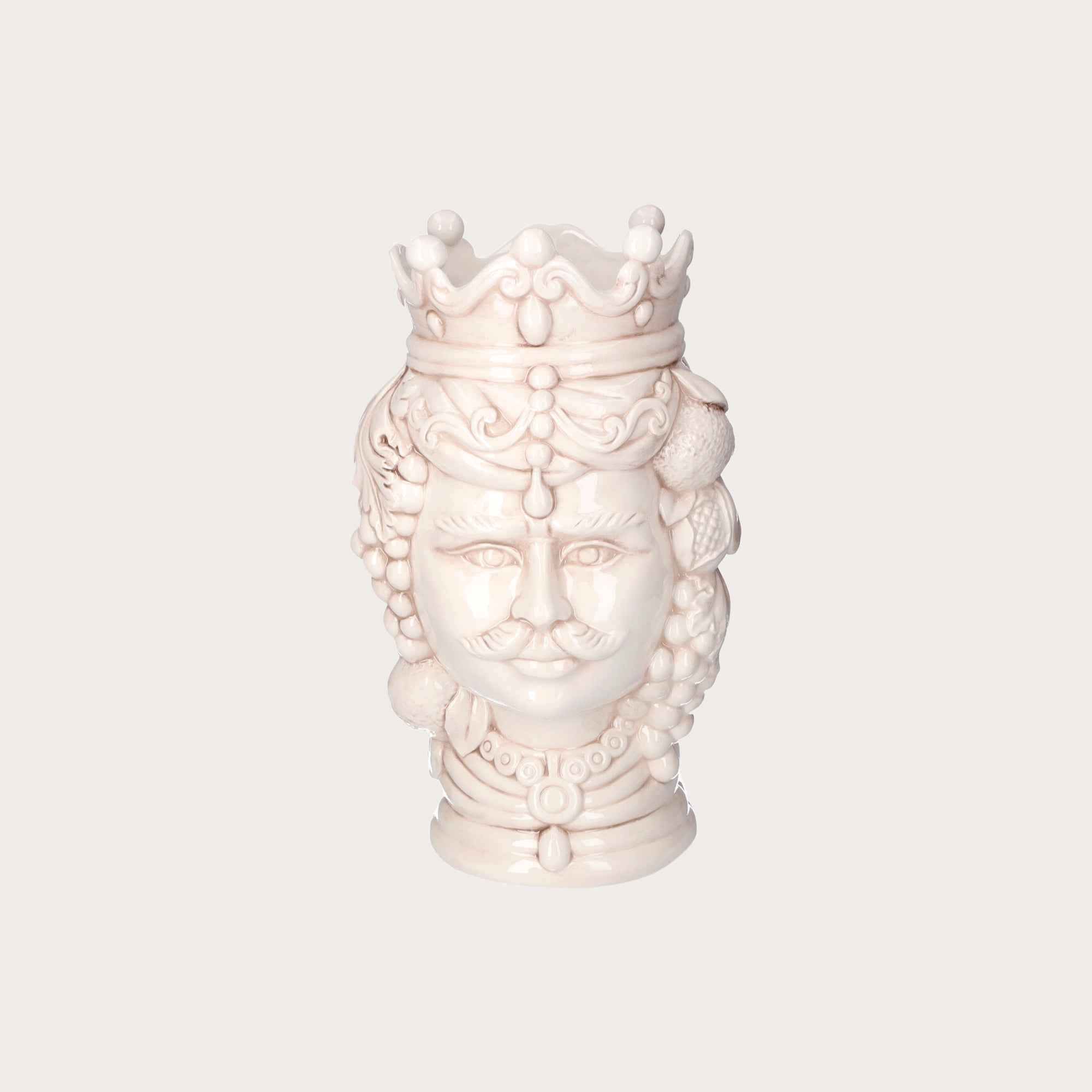 Vaso Testa di Moro Uomo in Ceramica Anticata - Artigianato Made in Italy h. 38 cm