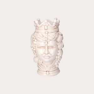Vaso Testa di Moro Uomo in Ceramica Anticata - Artigianato Made in Italy h. 38 cm