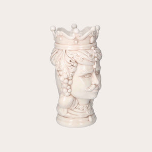 Vaso Testa di Moro Uomo in Ceramica Anticata - Artigianato Made in Italy h. 38 cm