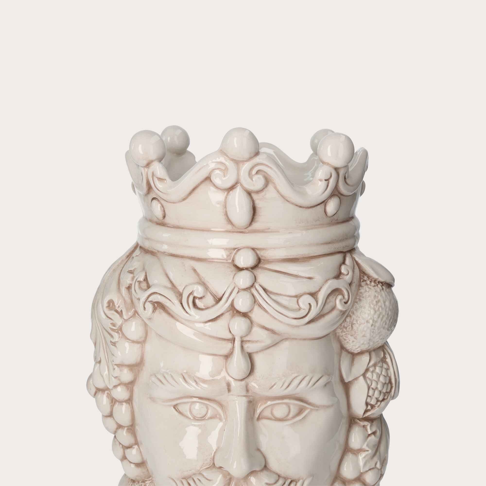 Vaso Testa di Moro Uomo in Ceramica Anticata - Artigianato Made in Italy h. 38 cm