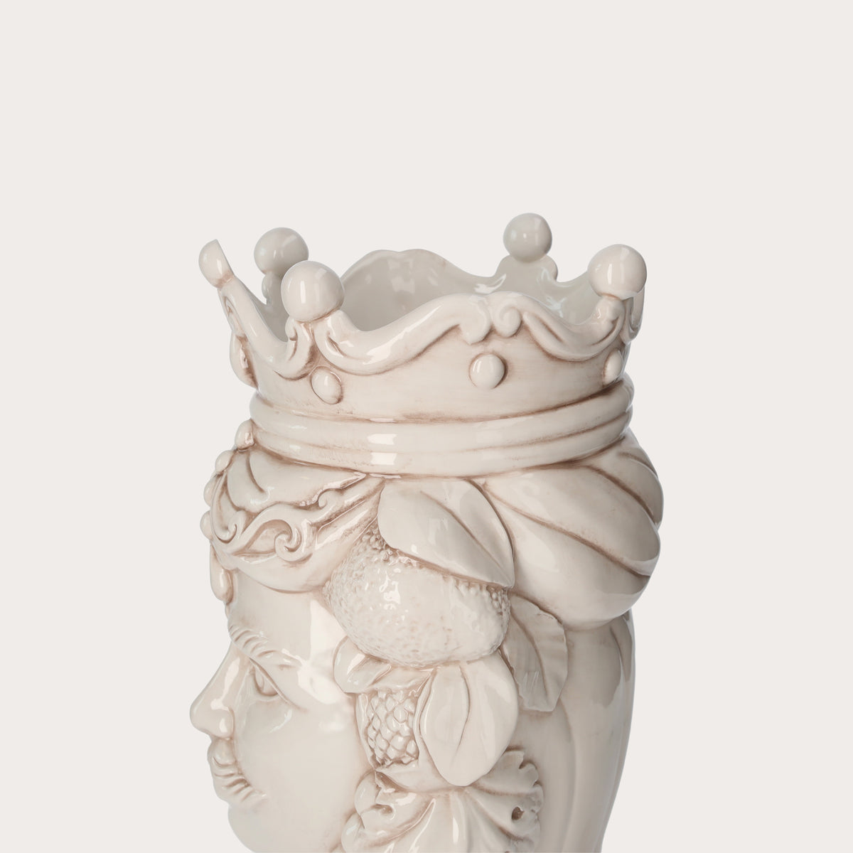 Vaso Testa di Moro Uomo in Ceramica Anticata