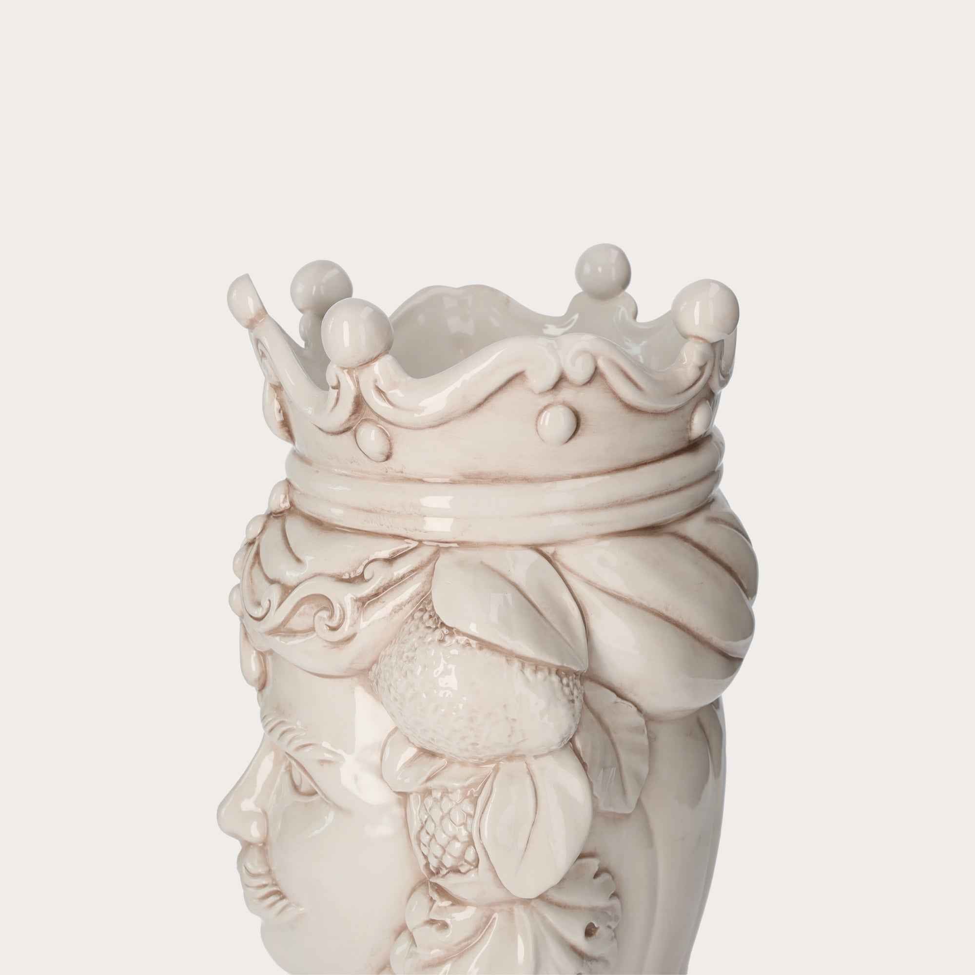 Vaso Testa di Moro Uomo in Ceramica Anticata - Artigianato Made in Italy h. 38 cm