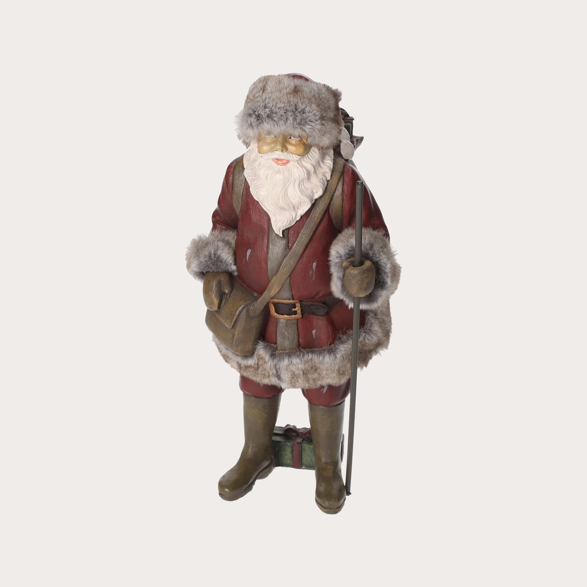 Statuina in Resina di Babbo Natale con Sacco di Doni