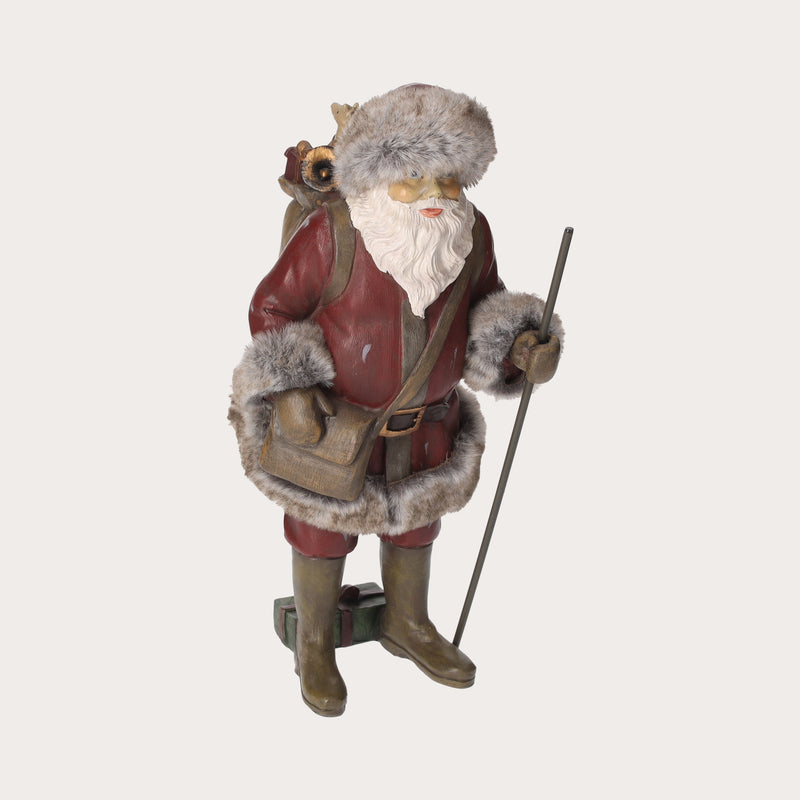 Statuina in Resina di Babbo Natale con Sacco di Doni