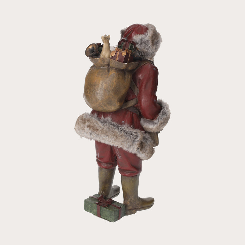 Statuina in Resina di Babbo Natale con Sacco di Doni