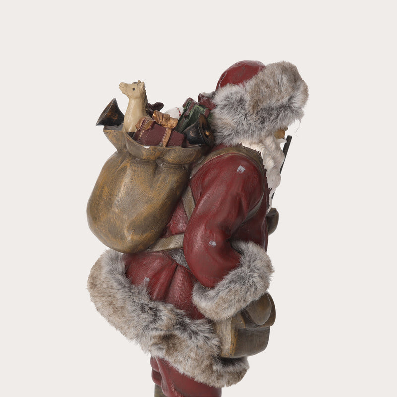 Statuina in Resina di Babbo Natale con Sacco di Doni