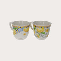Coppia di Tazze in Ceramica con Decoro Limoni