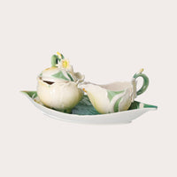 Set Zuccheriera e Portalatte in Ceramica Dipinta a Mano