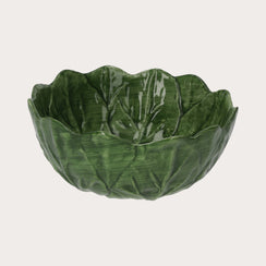 Insalatiera in Ceramica Verde a Forma di Foglia – Fatto e Dipinto a Mano in Italia