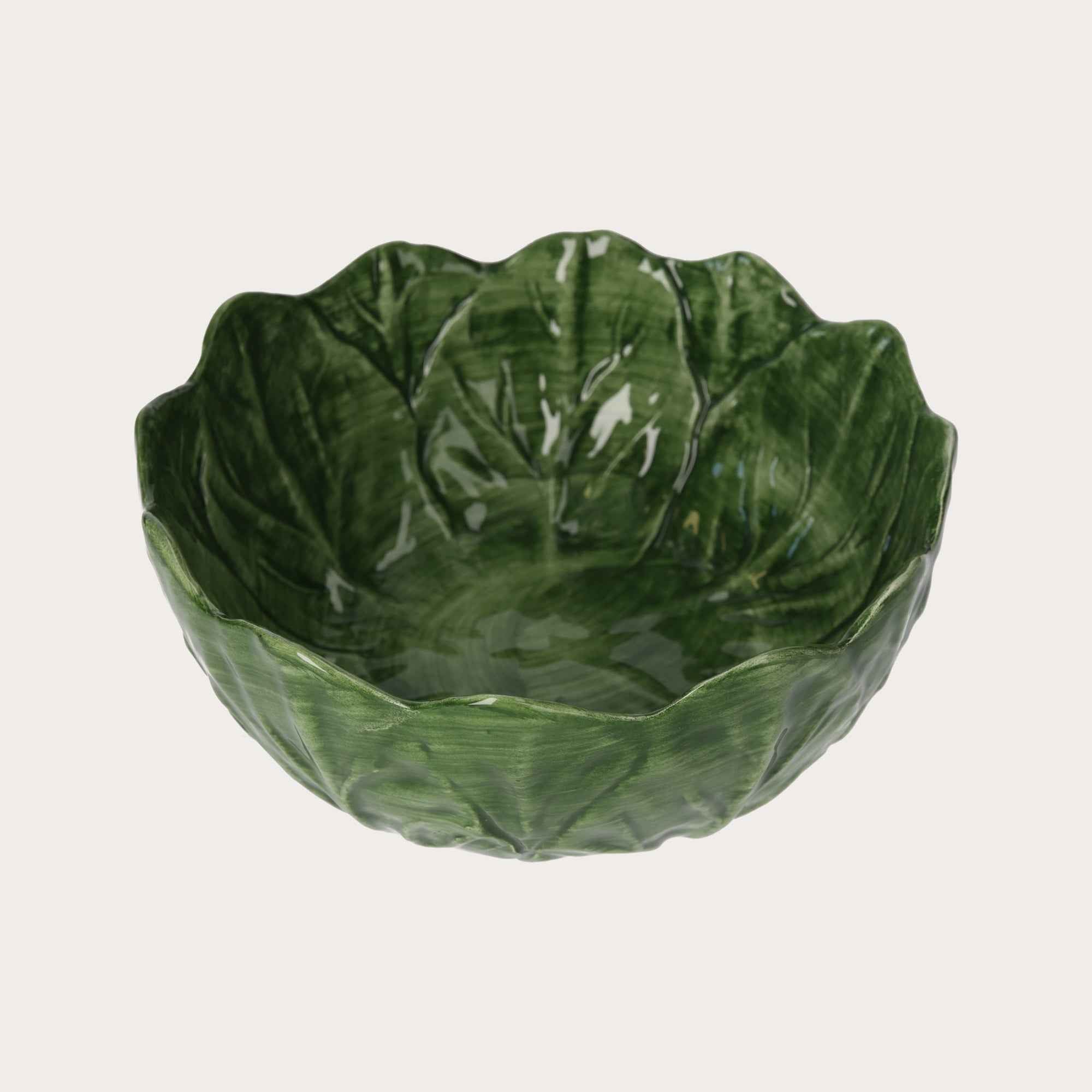 Insalatiera in Ceramica Verde a Forma di Foglia – Fatto e Dipinto a Mano in Italia