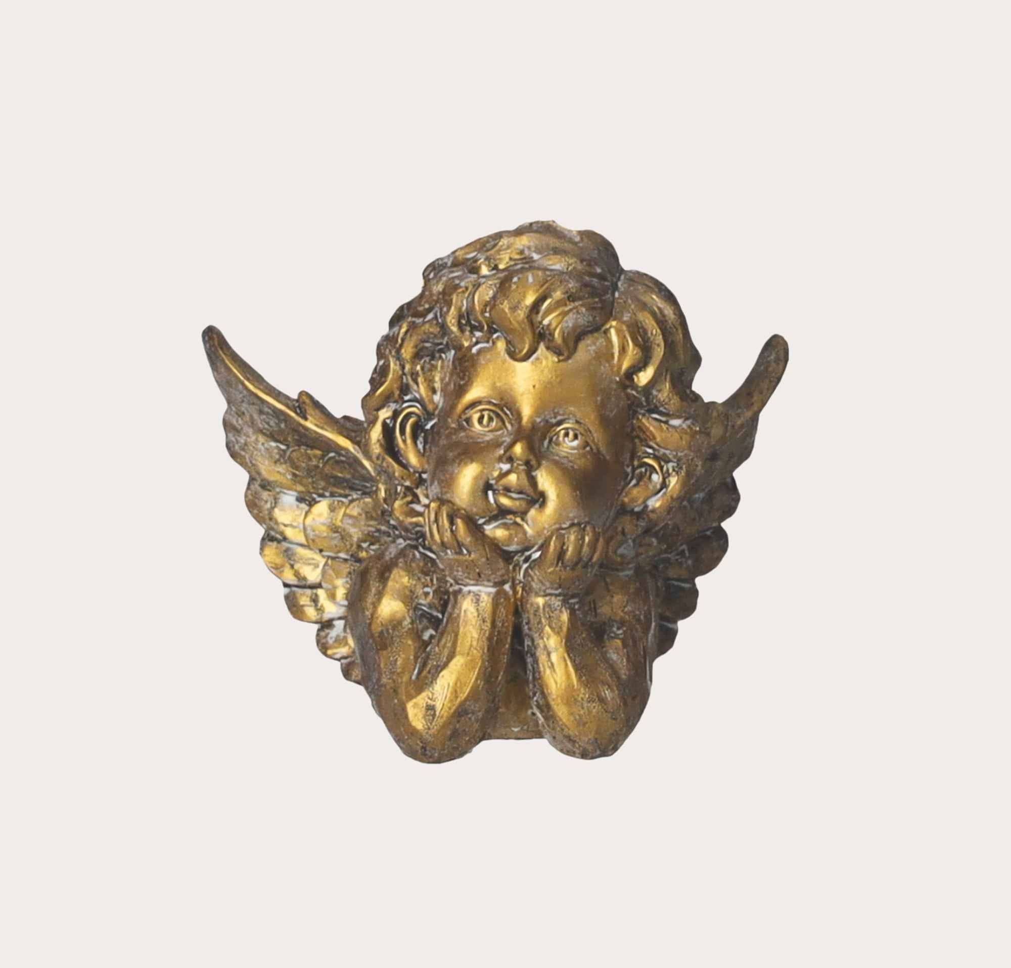 Angelo in Resina Color Oro Antichizzato Elegante