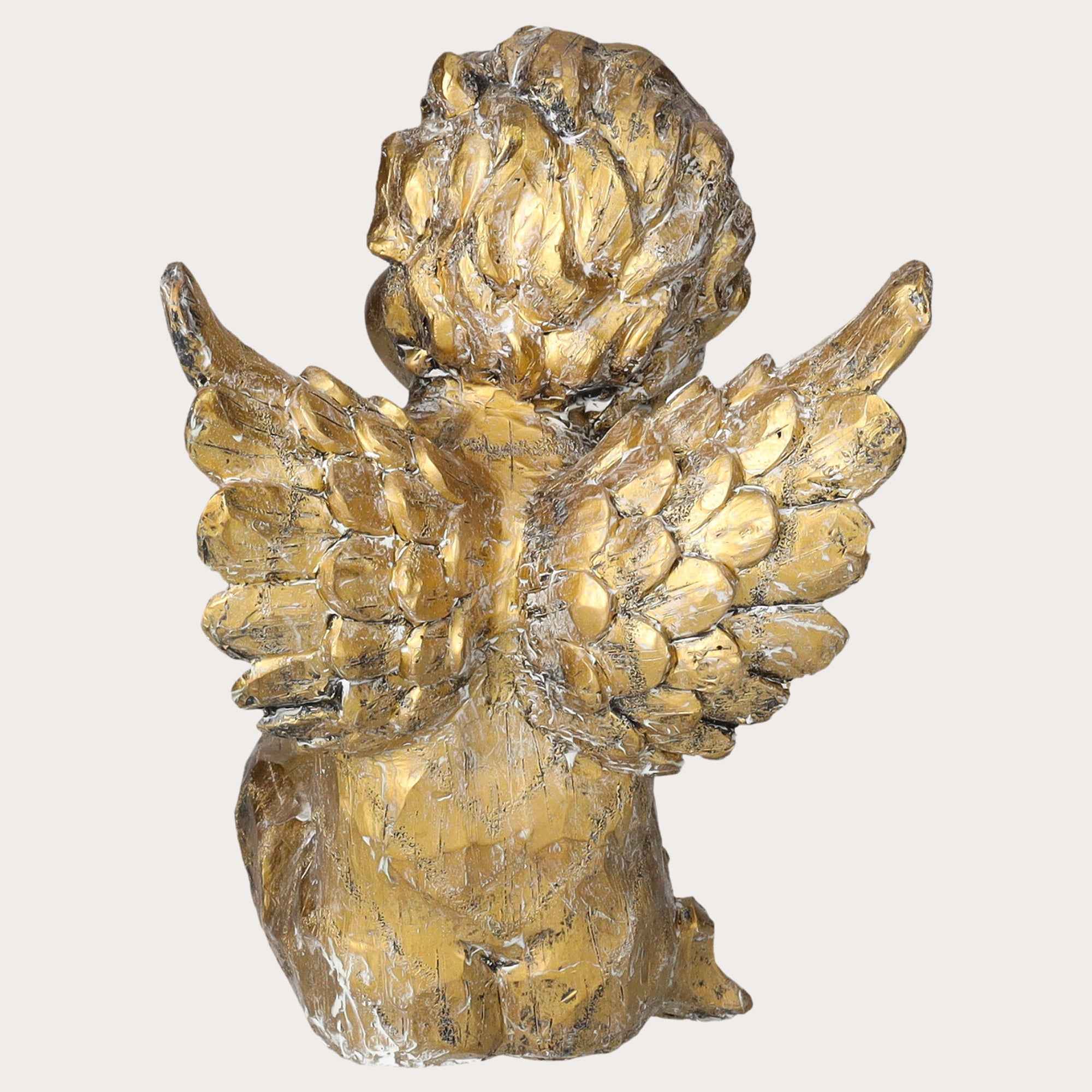 Angelo Decorativo Seduto in Resina Color Oro – Statuetta Elegante da Arredo