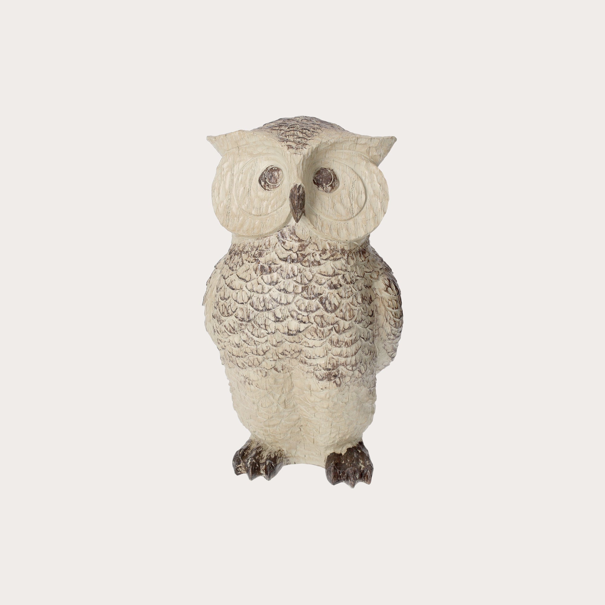 Light Brown Resin Owl Figurine, Indoor and Outdoor Decoration