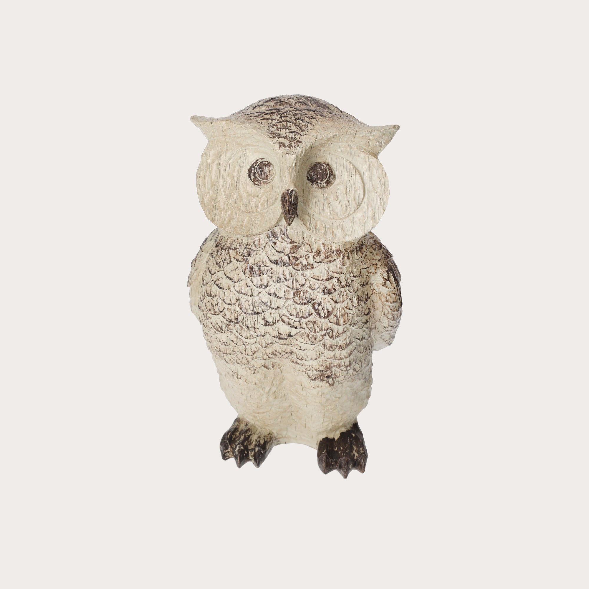 Light Brown Resin Owl Figurine, Indoor and Outdoor Decoration