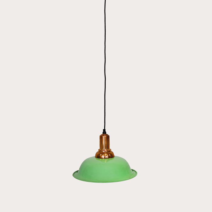 Lampadario in stile industriale In Metallo Verde Lucido