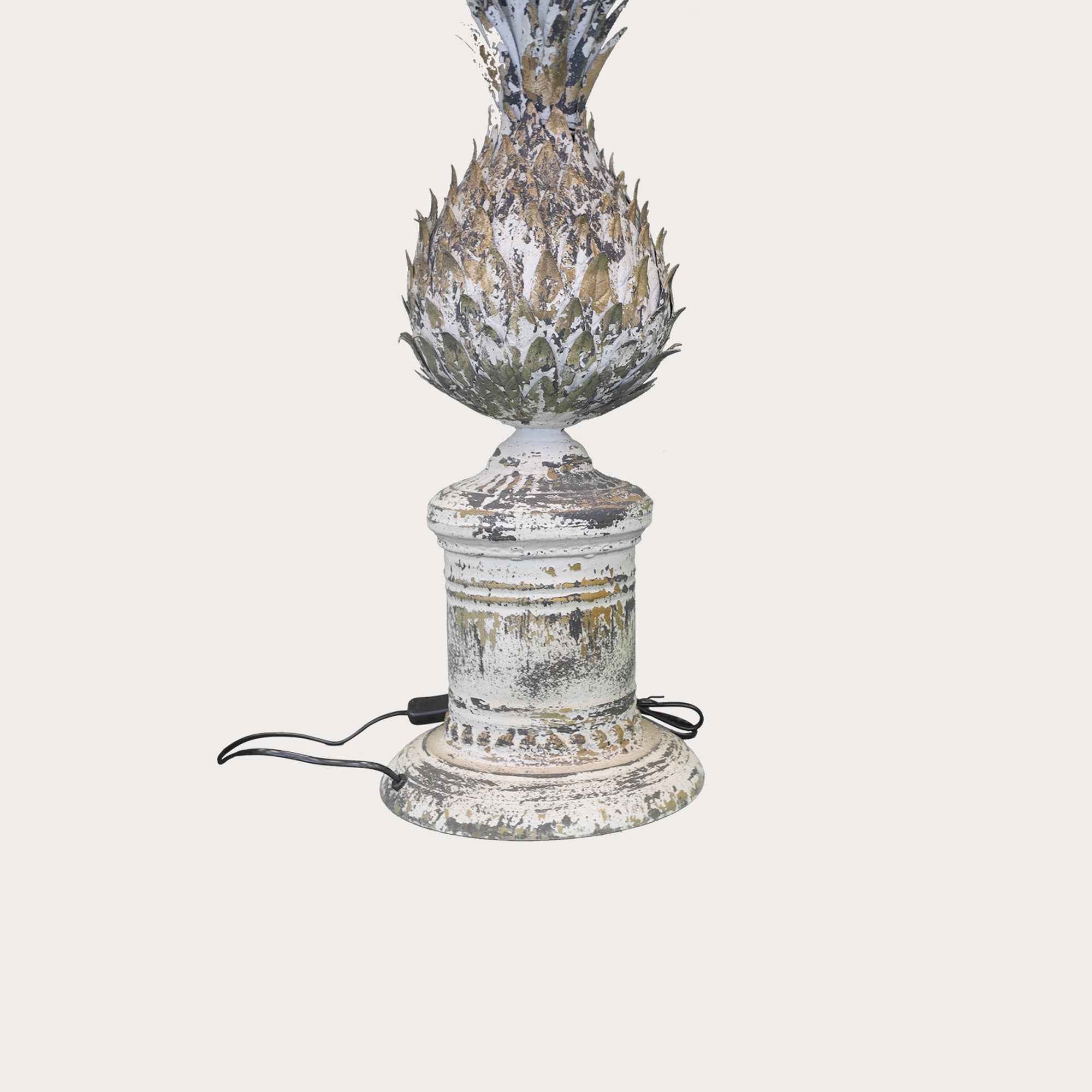 Lampada da Tavolo Shabby con Base a Forma di Ananas