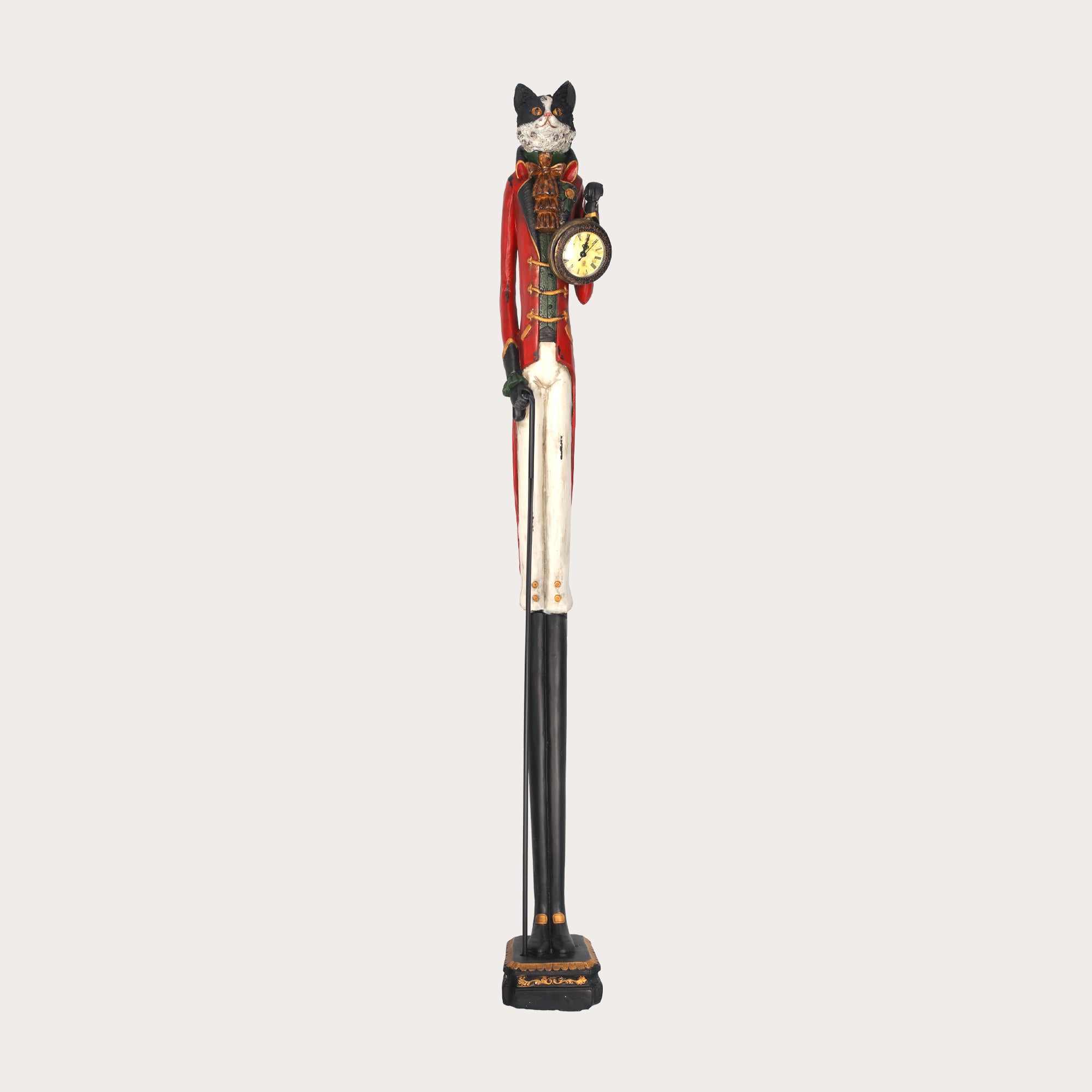 Decorative Resin Cat with Integrated Clock