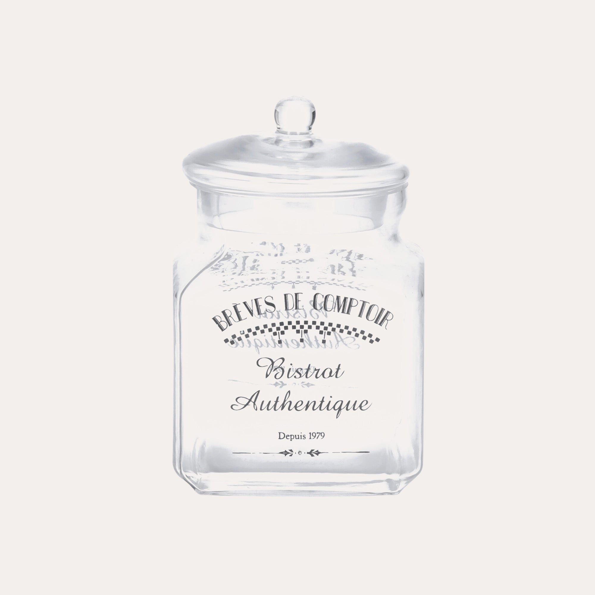 Barattolo Vetro Quadrato con Coperchio Non Ermetico