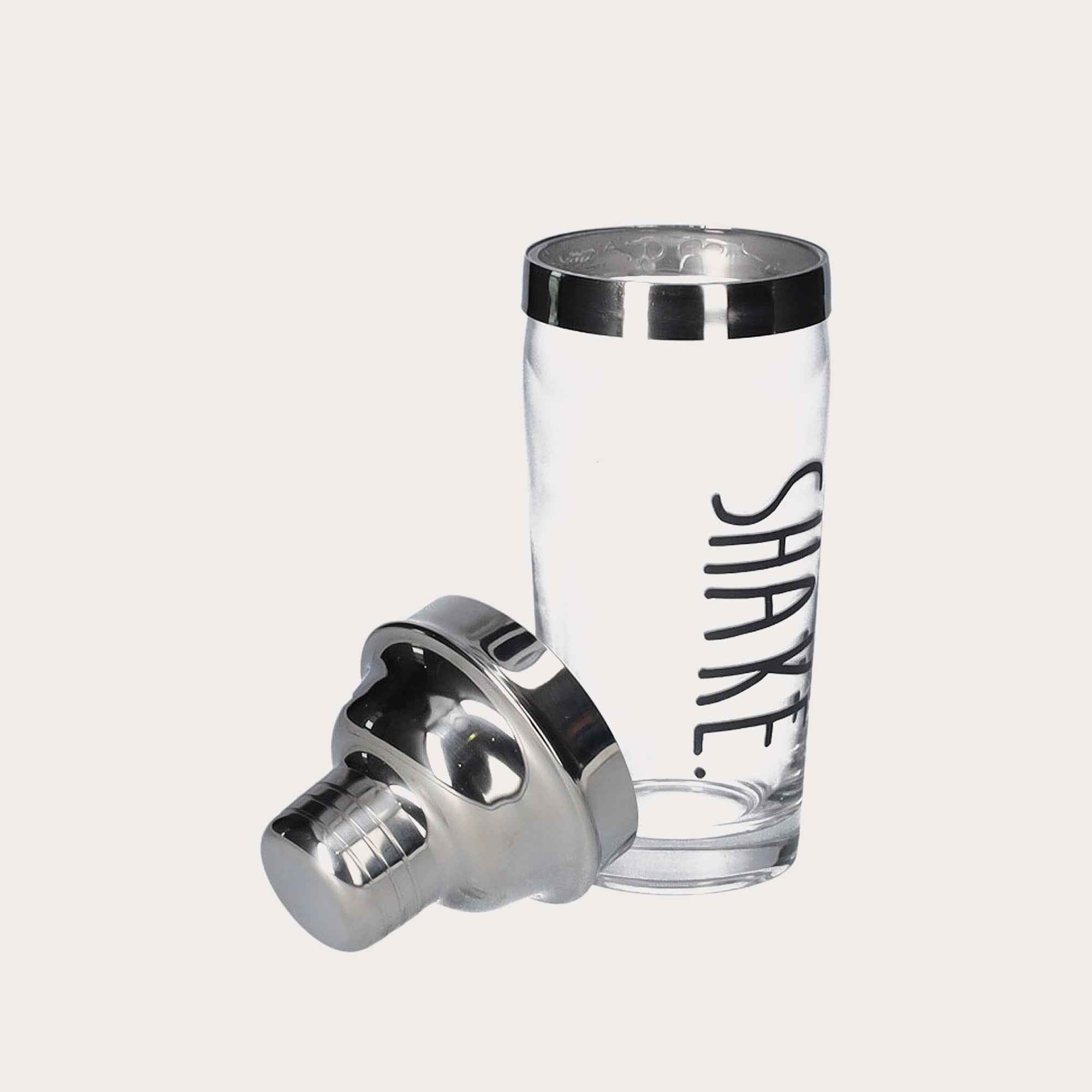 Shaker in Vetro con Tappo in Acciaio Elegante