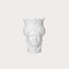 Jarrón Mujer Testa di Moro de Cerámica Blanca Alt. 20 cm
