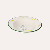 Piatto Fondo in Ceramica Artigianale con Bordo Verde