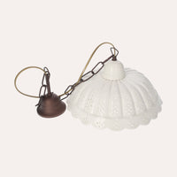 Lampadario a Sospensione Ceramica Bianca Traforata 32 cm - 100%made in Italy