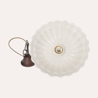 Lampadario a Sospensione Ceramica Bianca Traforata 32 cm - 100%made in Italy