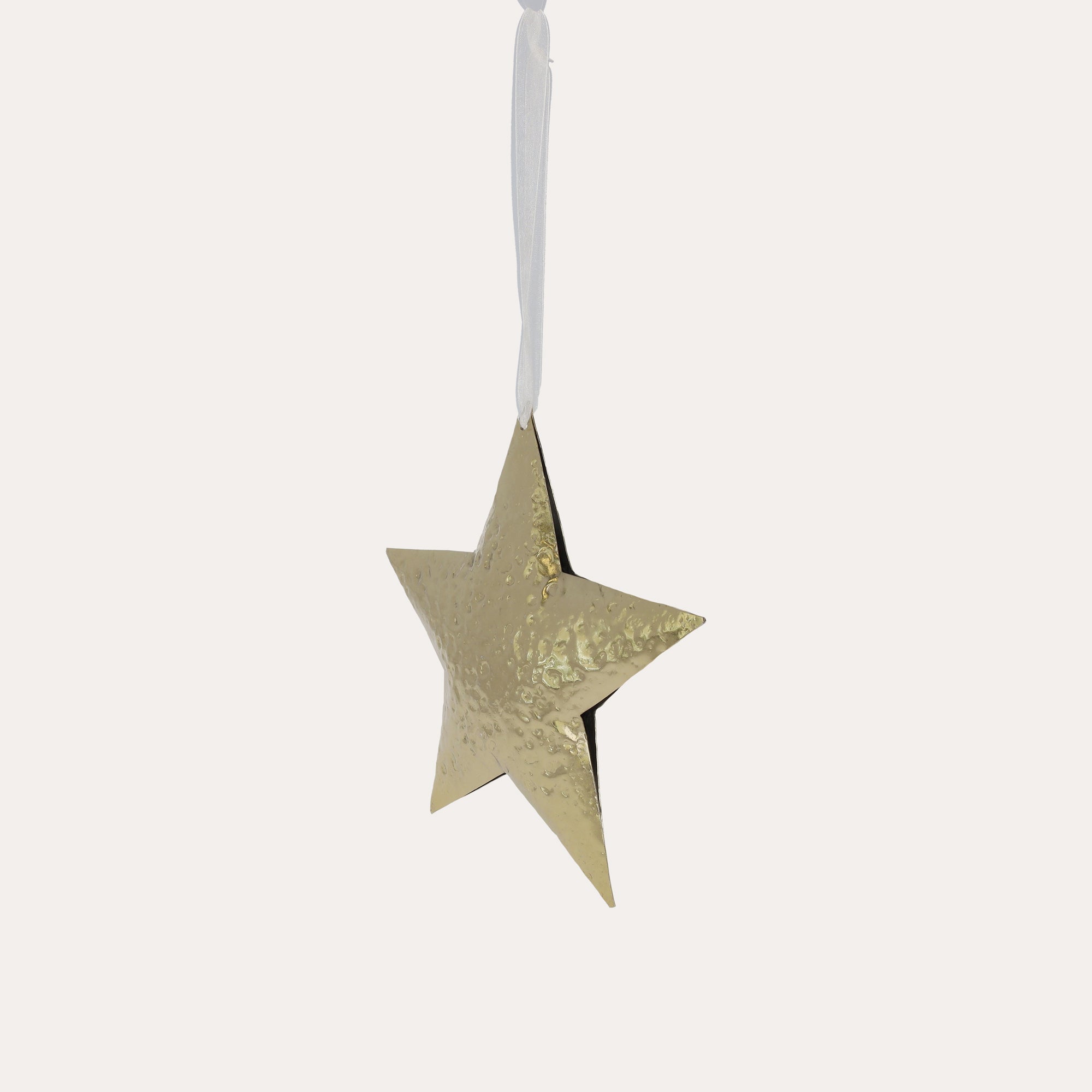 Decorazione Natalizia a Forma di Stella in Metallo Oro