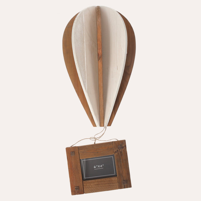 Mongolfiera Decorativa con Portafoto in legno riciclato