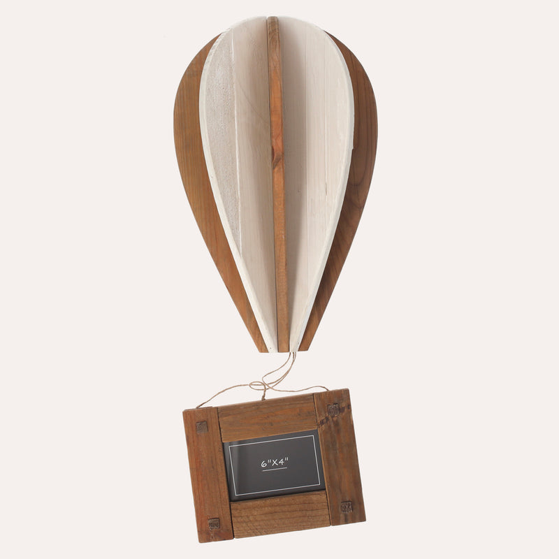 Mongolfiera Decorativa con Portafoto in legno riciclato