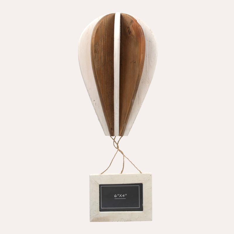 Decorazione da Muro Mongolfiera Moderna in Legno Riciclato – Stile Eco Design